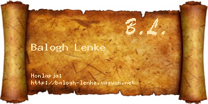 Balogh Lenke névjegykártya