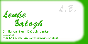 lenke balogh business card